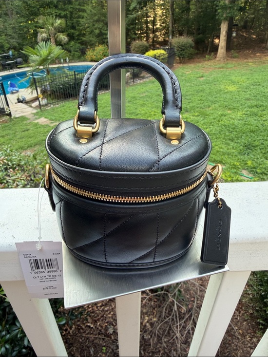 Coach Handbags - Coach NWT  Black Quilted Leather Trail Mini Crossbody Bag with Gold Hardware